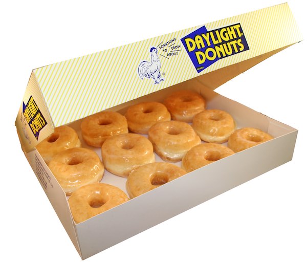 Image of a box of Daylight Donuts